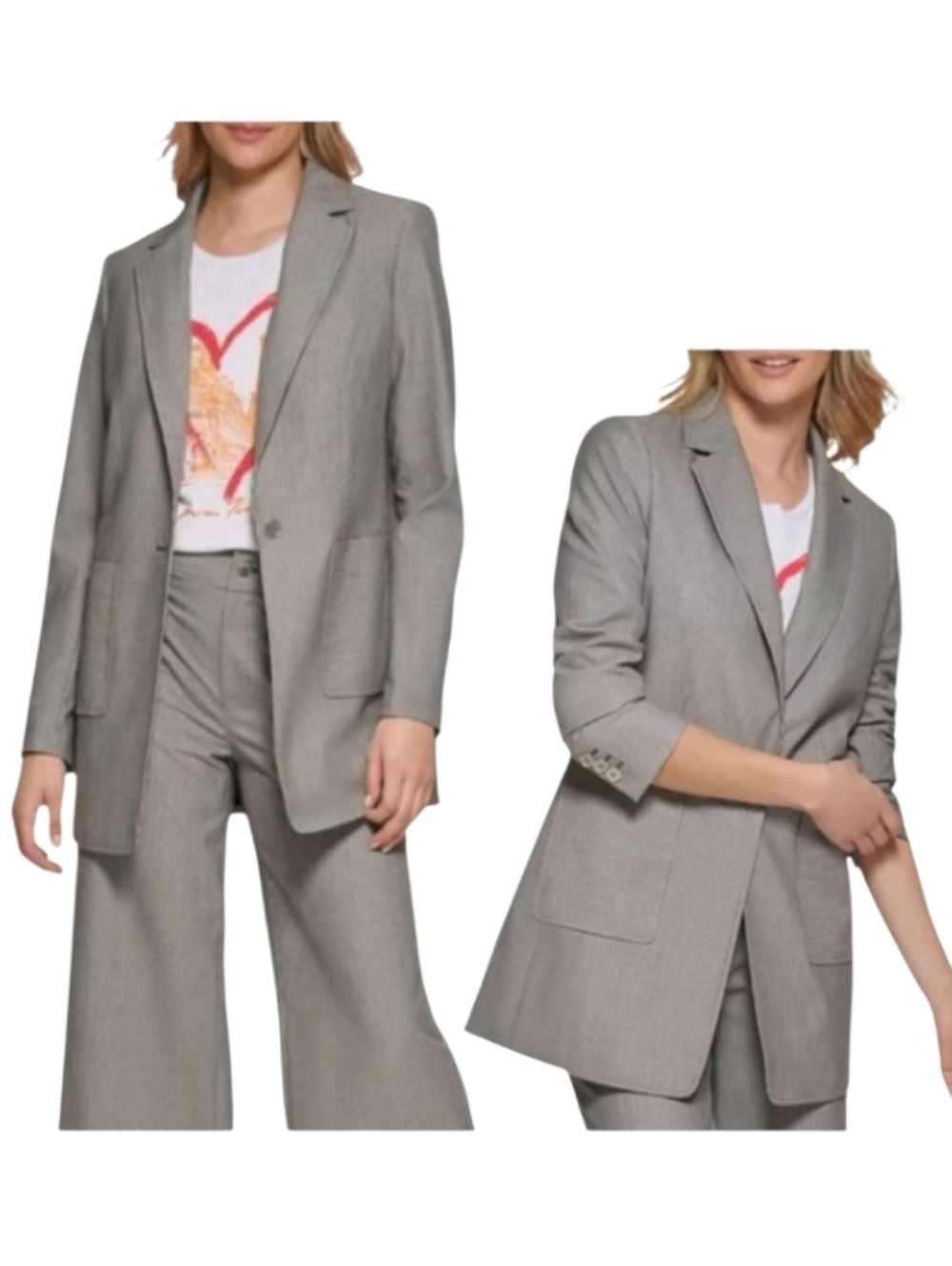 Karl Lagerfeld Paris Railroad Stripe Boyfriend Blazer Relaxed Quiet Luxury